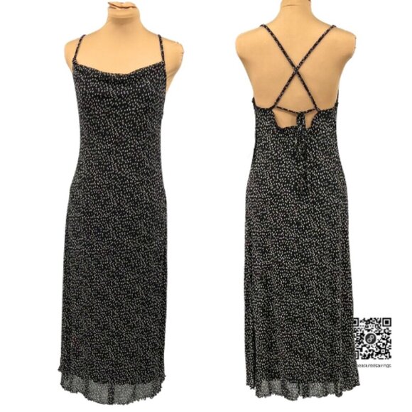 Kirious Los Angeles (Large - NWT) Black and White Criss-Cross Back Maxi Dress - Picture 1 of 13